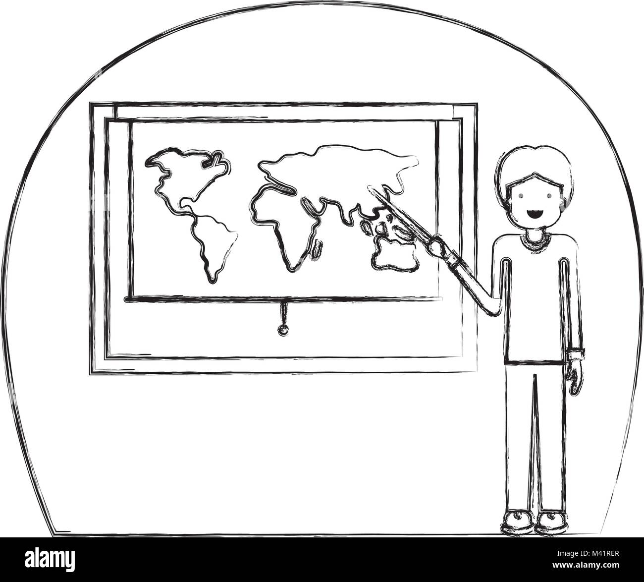 male teacher in geography class Stock Vector Image & Art - Alamy