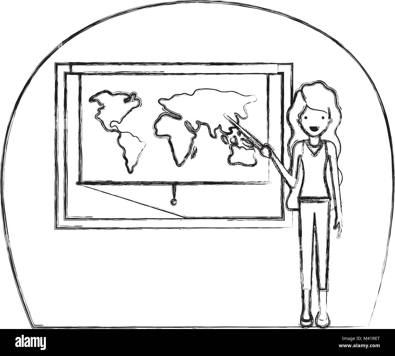 female teacher in geography class Stock Vector Image & Art - Alamy