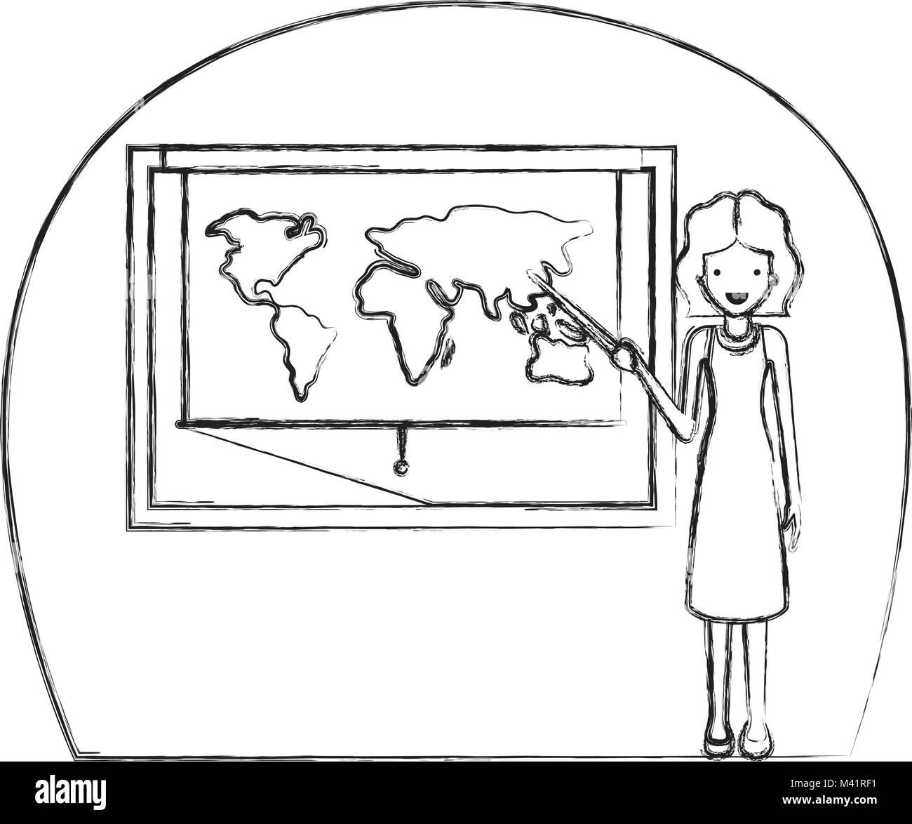 female teacher in geography class Stock Vector Image & Art - Alamy