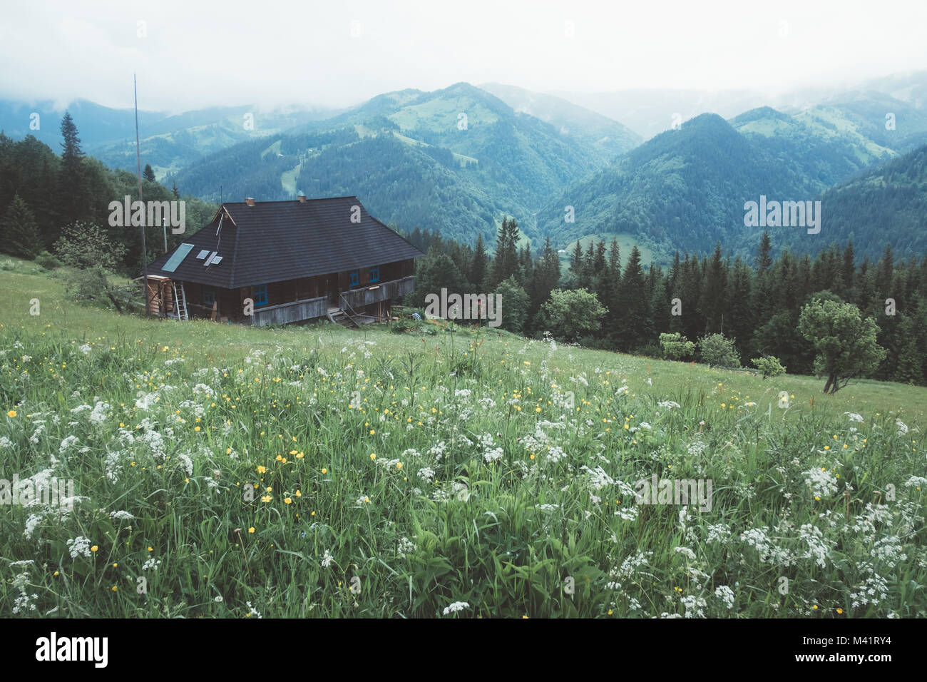 Refugio in high mountain Stock Photo