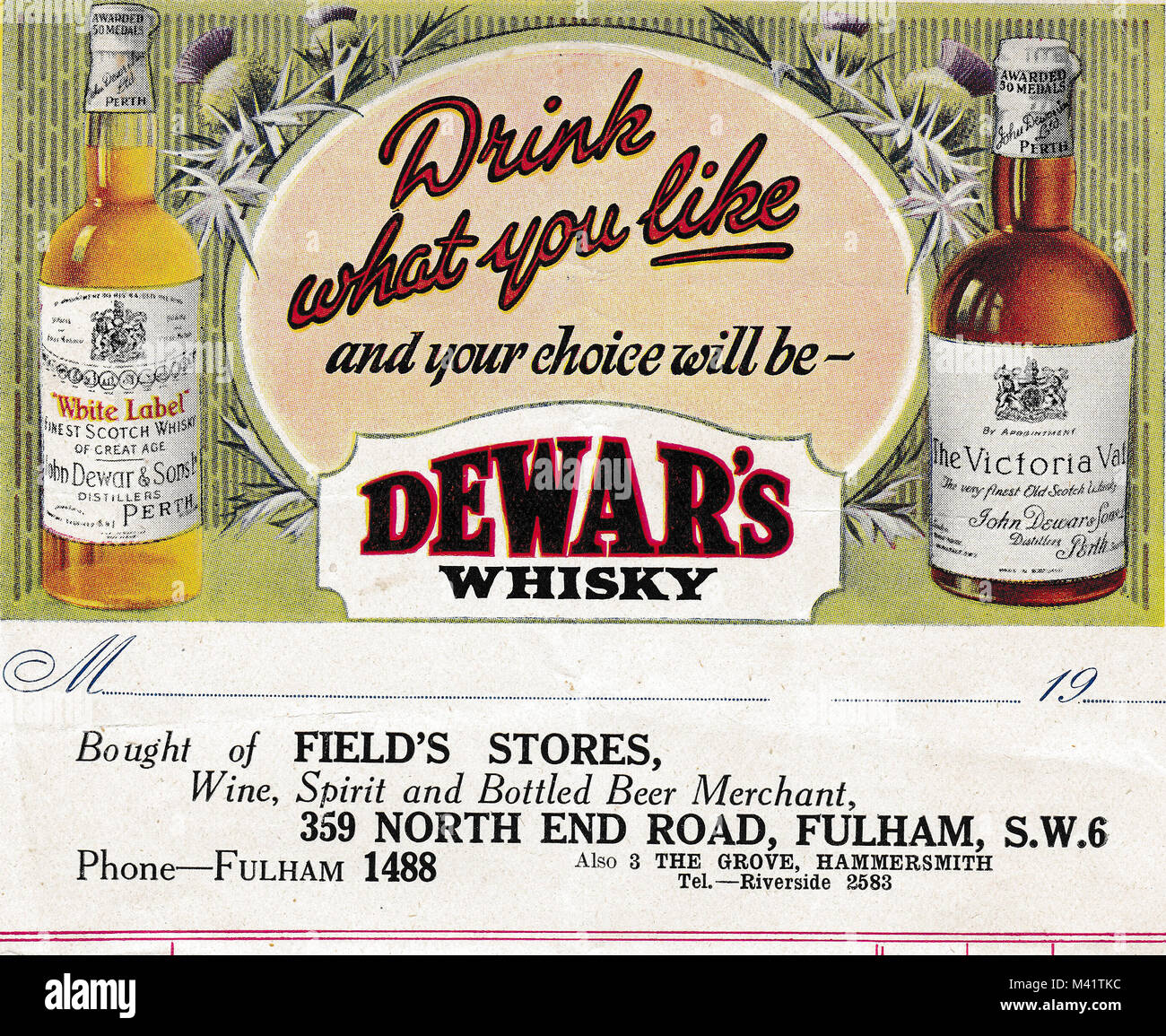 Dewars whisky advert Stock Photo