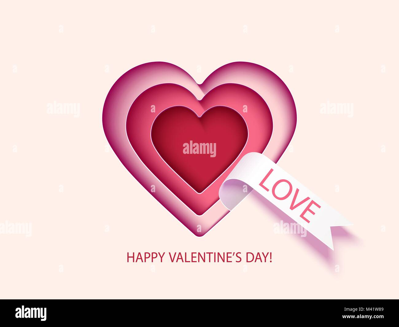 Valentines Day card with hearts Stock Vector Image & Art - Alamy