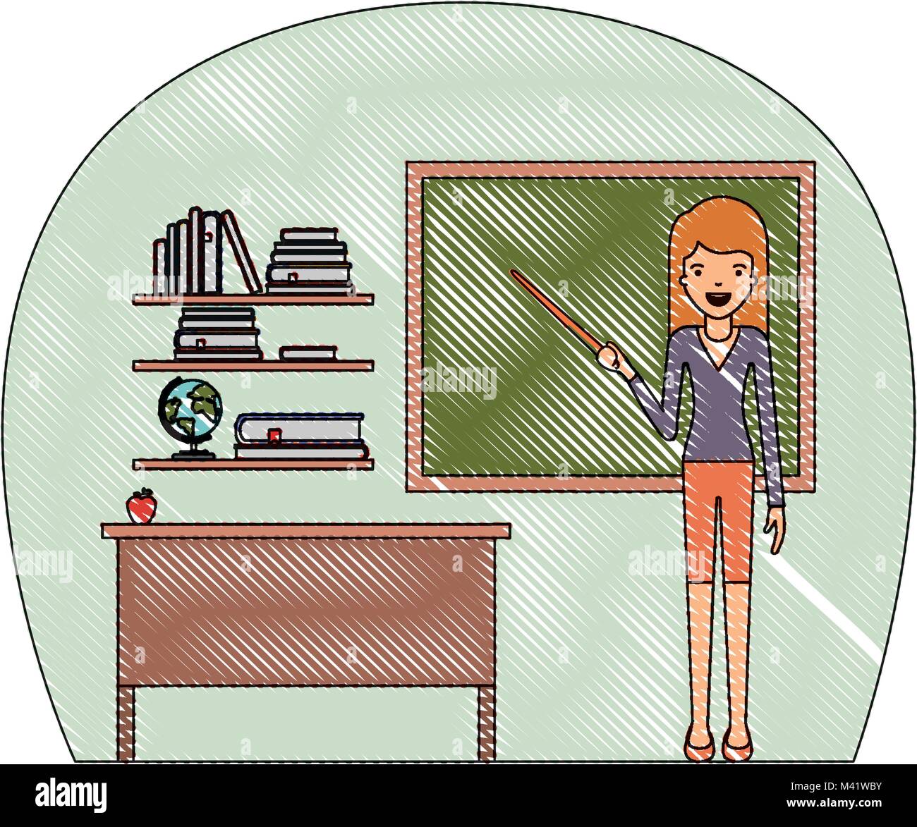 female teacher in classroom Stock Vector Image & Art - Alamy