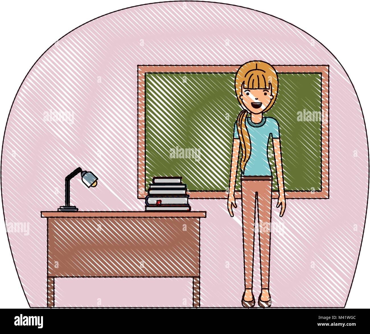 female teacher in classroom Stock Vector Image & Art - Alamy