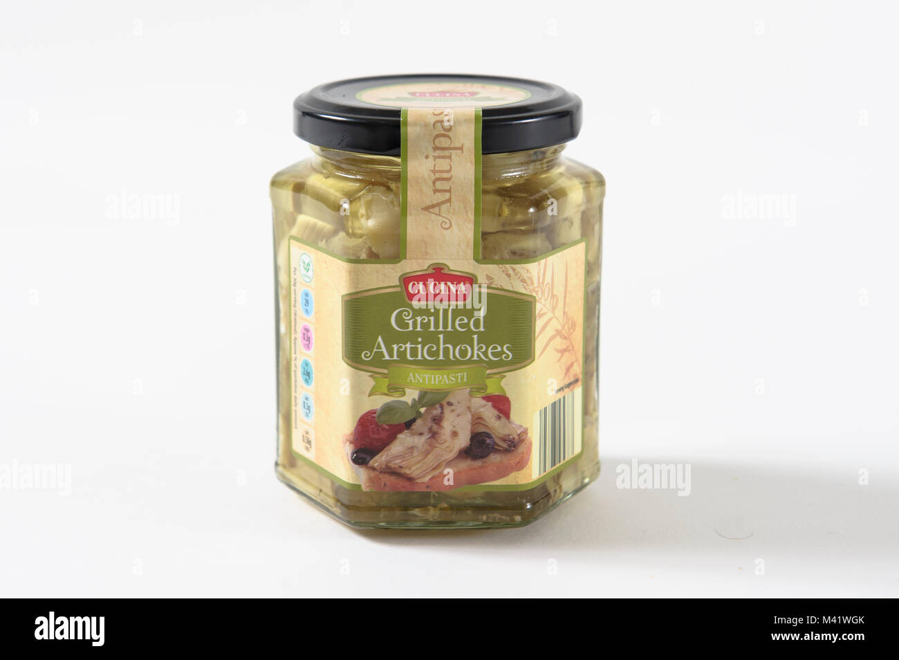Aldi supermarkets Antipasti Grilled Artichokes in a glass jar Stock Photo Alamy