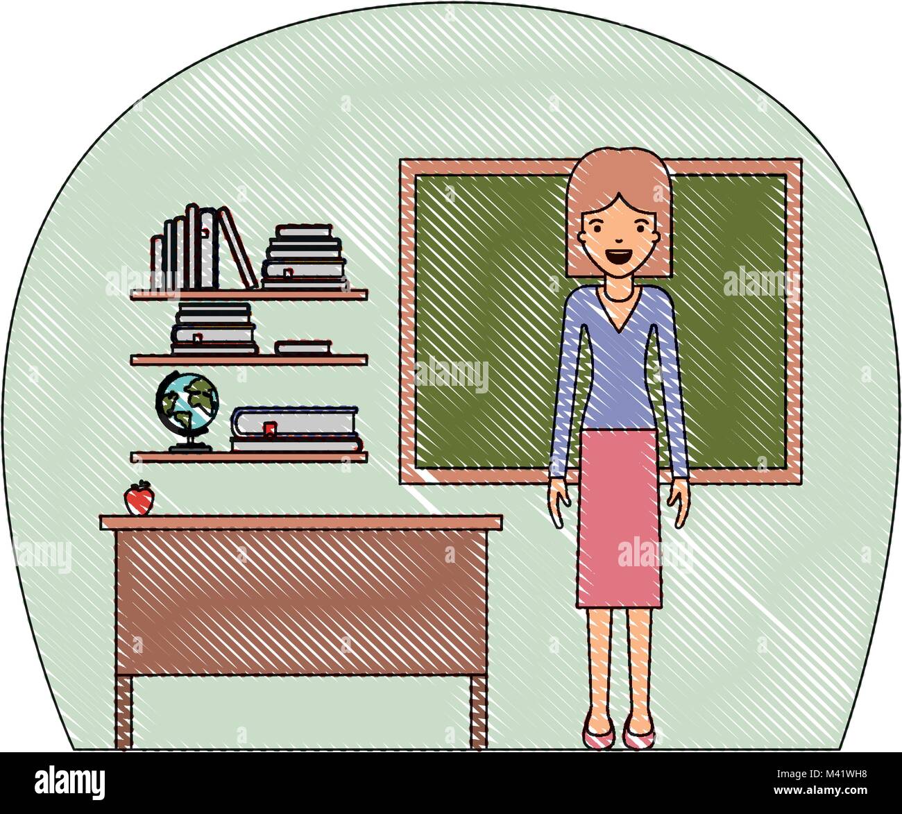female teacher in classroom Stock Vector Image & Art - Alamy
