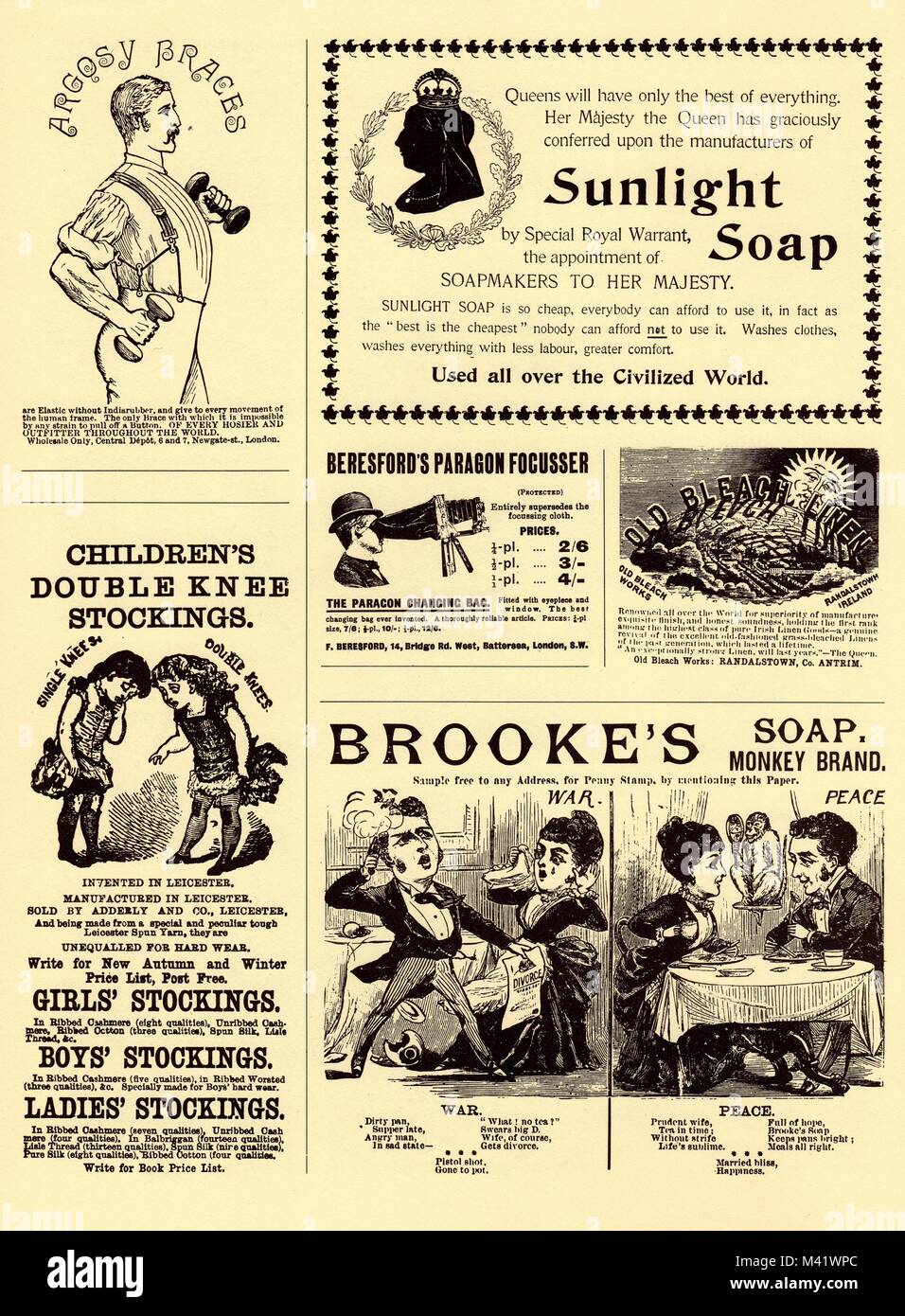 Selection of Victorian and Edwardian advertisements Stock Photo