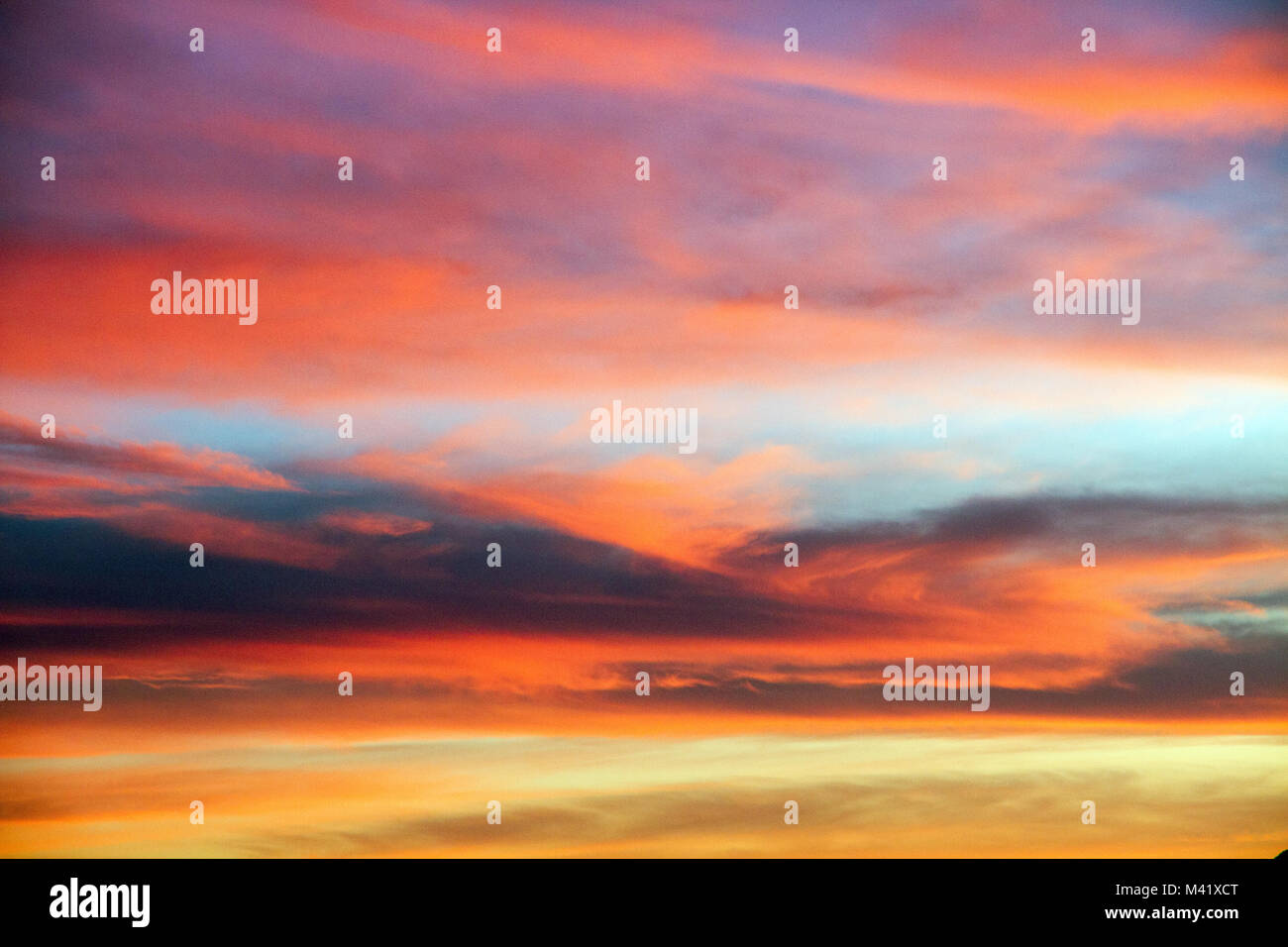 Cloudy sky at sunset Spain, colors background Stock Photo