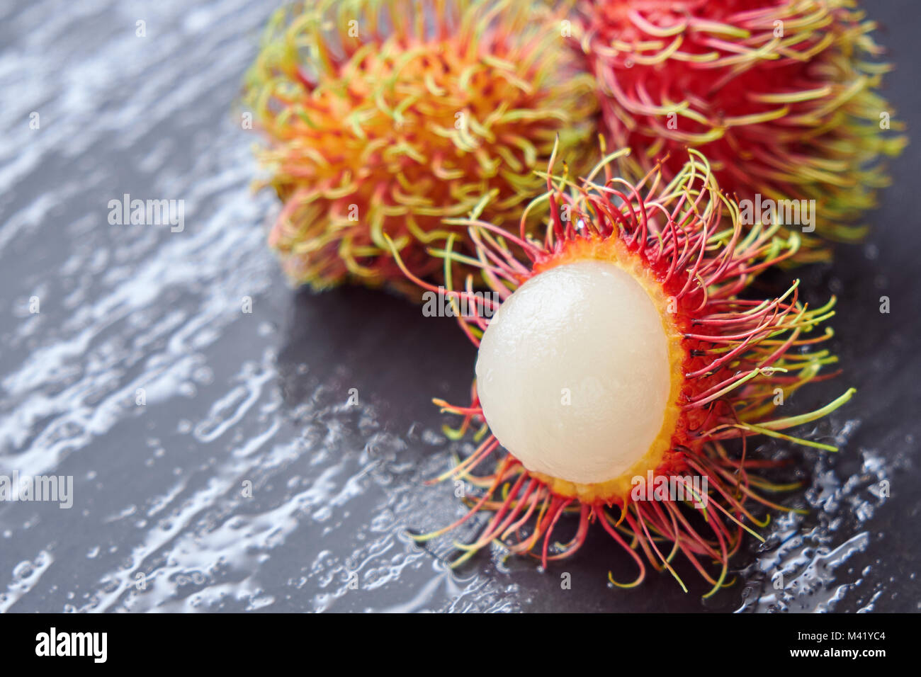 Rambutan tropical fruit Stock Photo