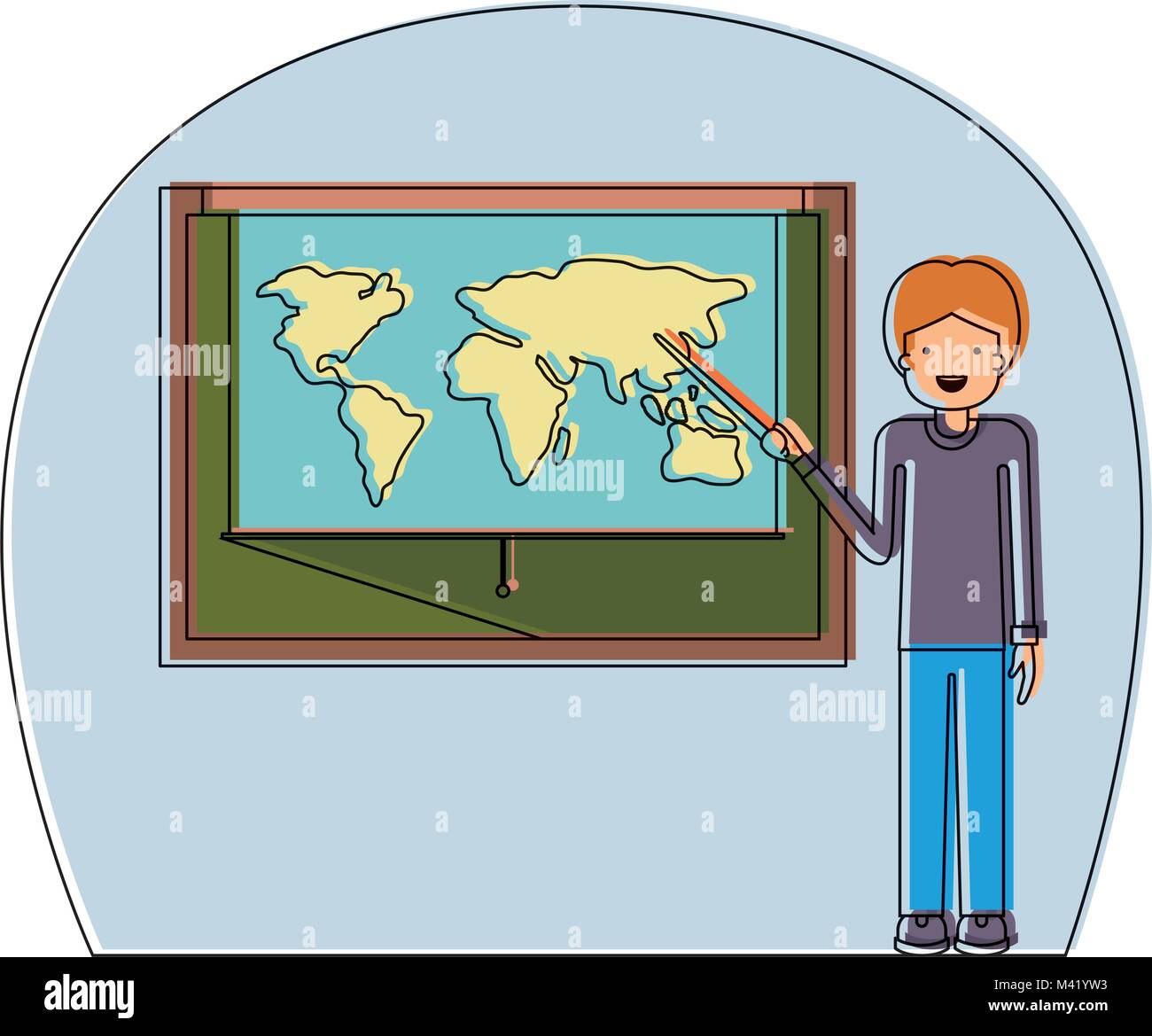 male teacher in geography class Stock Vector Image & Art - Alamy