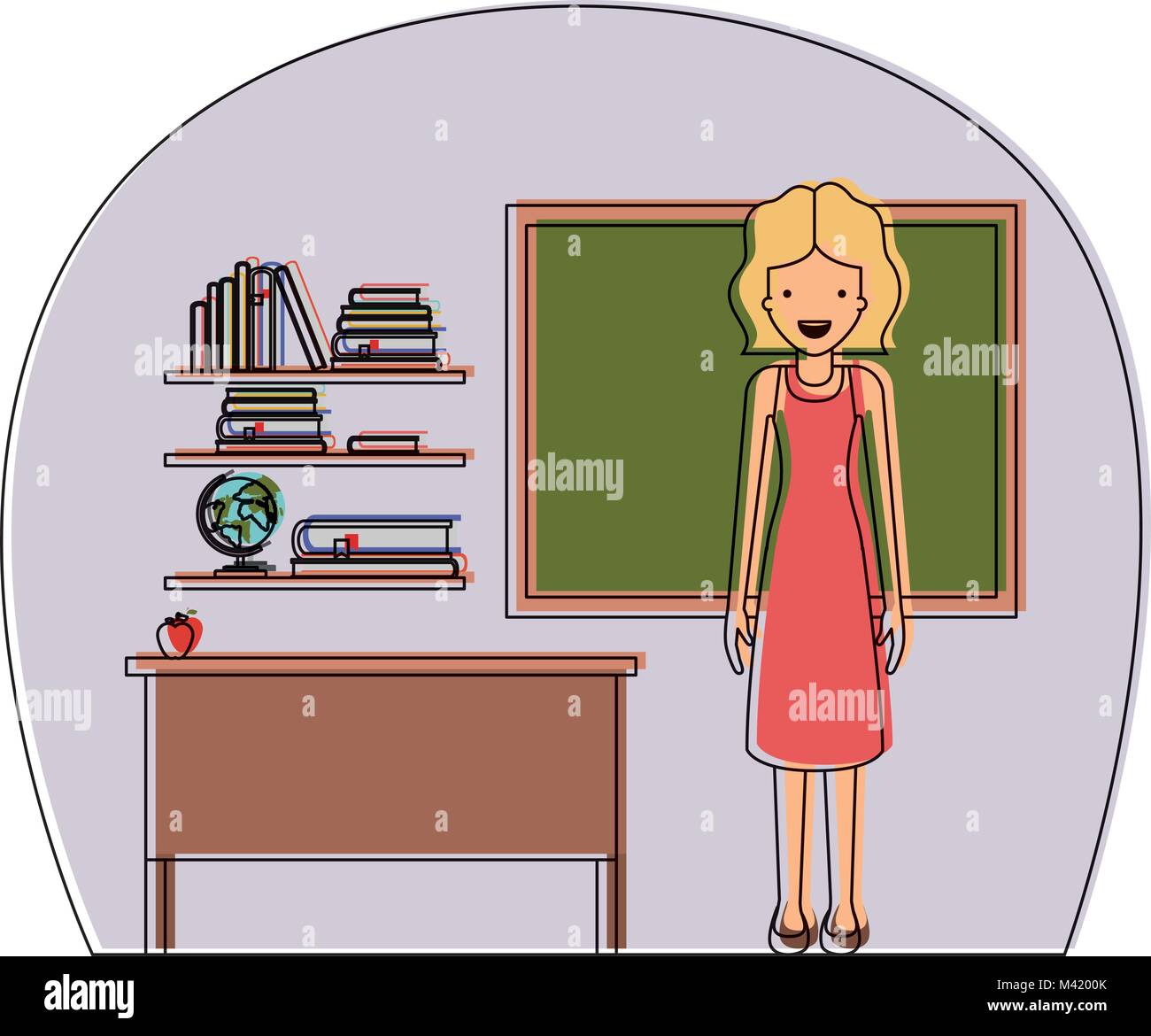 female teacher in classroom Stock Vector Image & Art - Alamy
