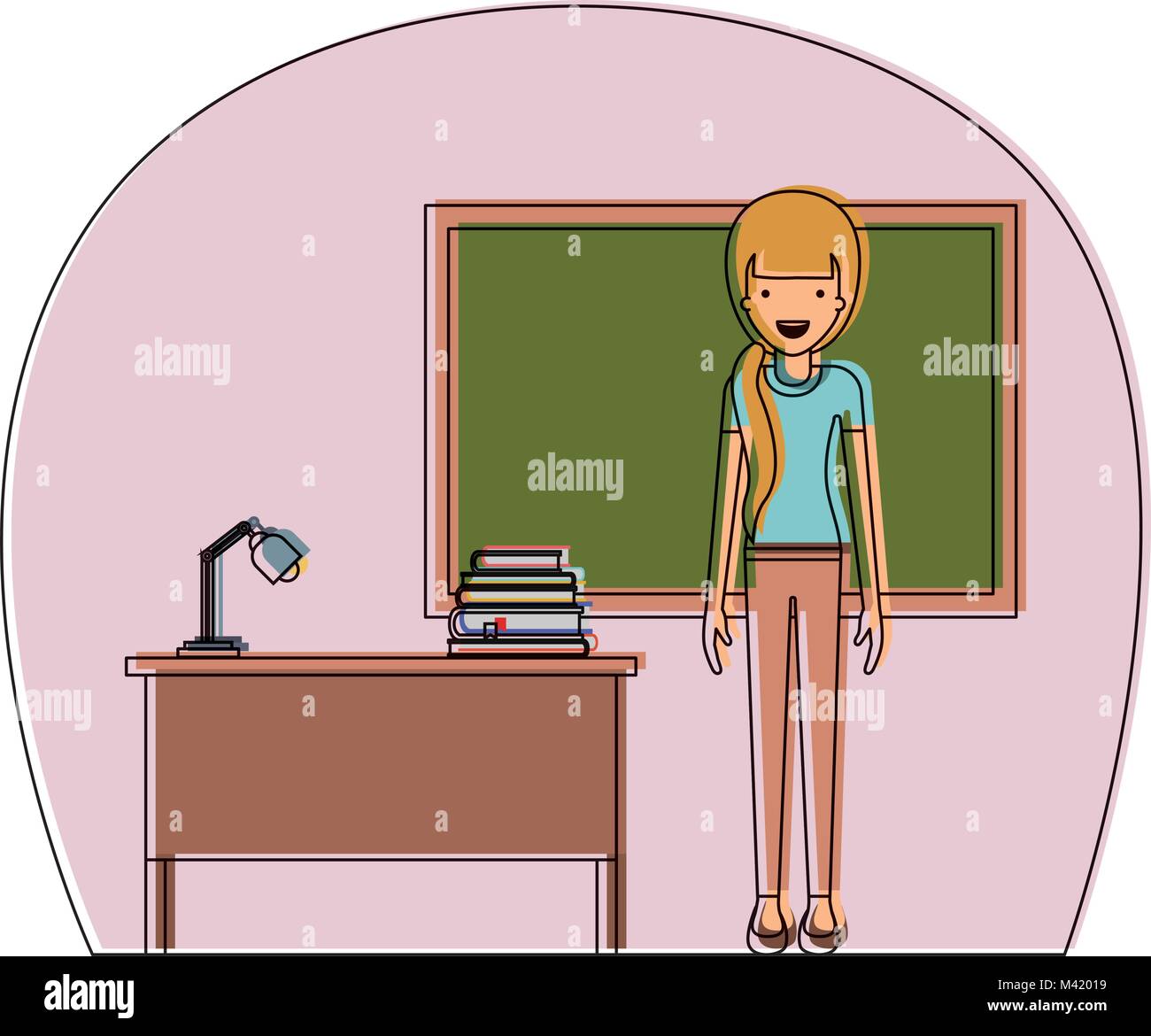female teacher in classroom Stock Vector Image & Art - Alamy