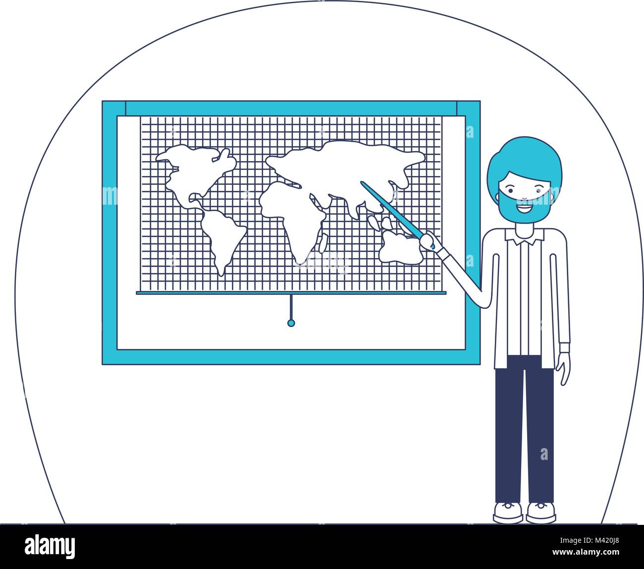 male teacher in geography class Stock Vector Image & Art - Alamy