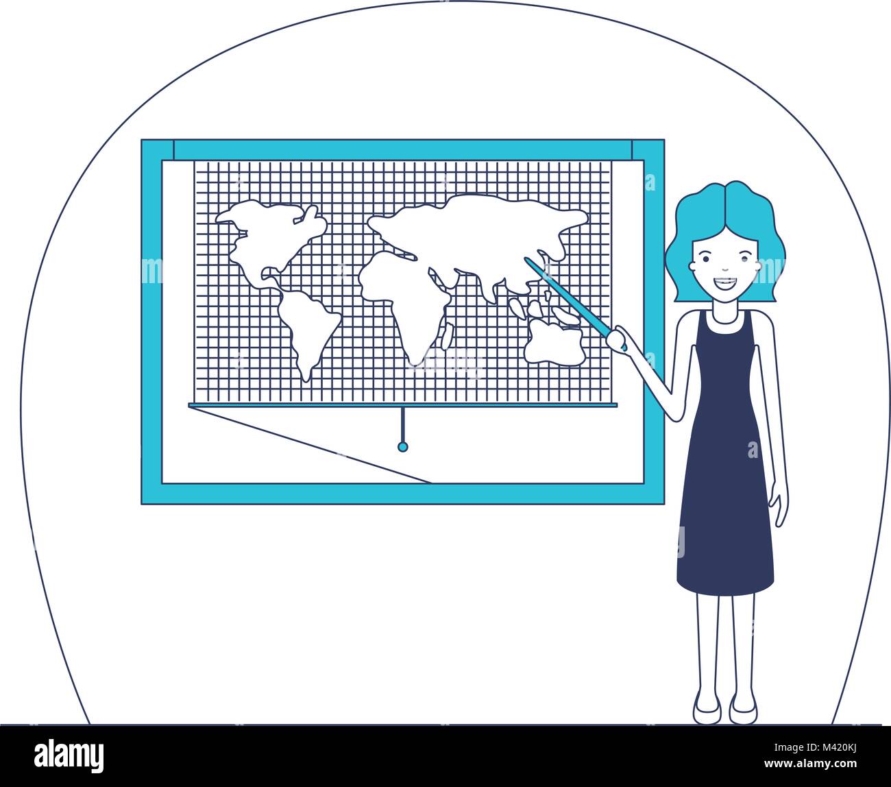 female teacher in geography class Stock Vector Image & Art - Alamy