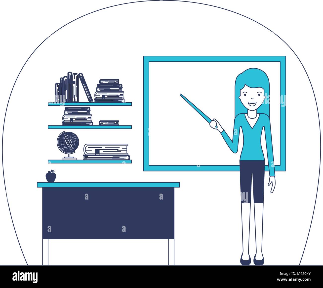 female teacher in classroom Stock Vector Image & Art - Alamy