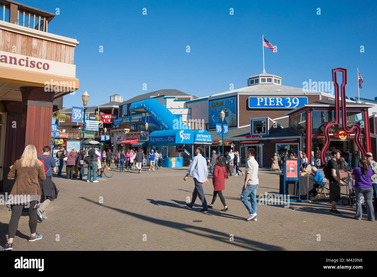 San Francisco, CA - February 03: San Francisco's famous Pier 39 Stock Photo