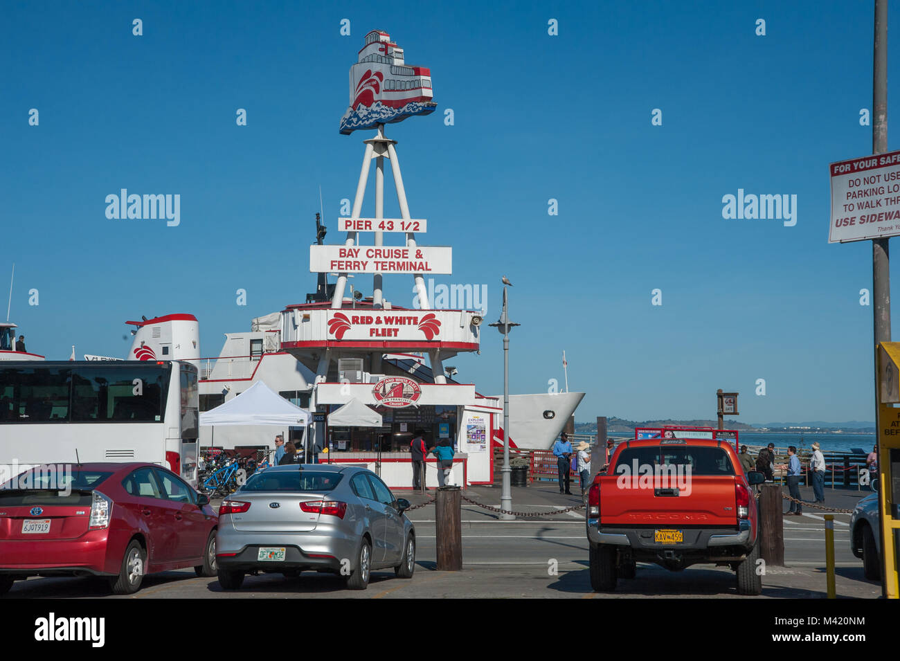 San Francisco, CA - February 03: Red and White Fleet's cruise and Ferry Terminal located in San Francisco's Fisherman's Wharf District Stock Photo
