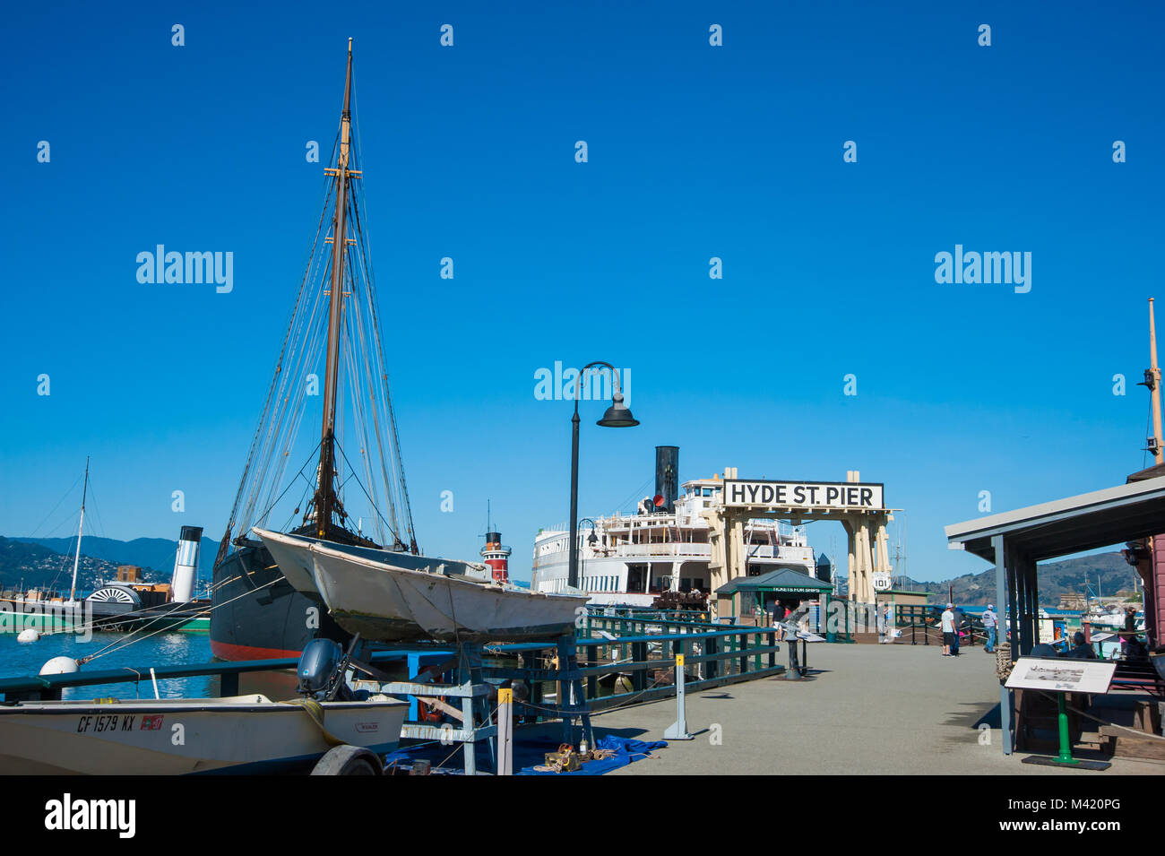 san Francisco, CA - February 03: Hyde Street Pier in San Francisco, CA Stock Photo
