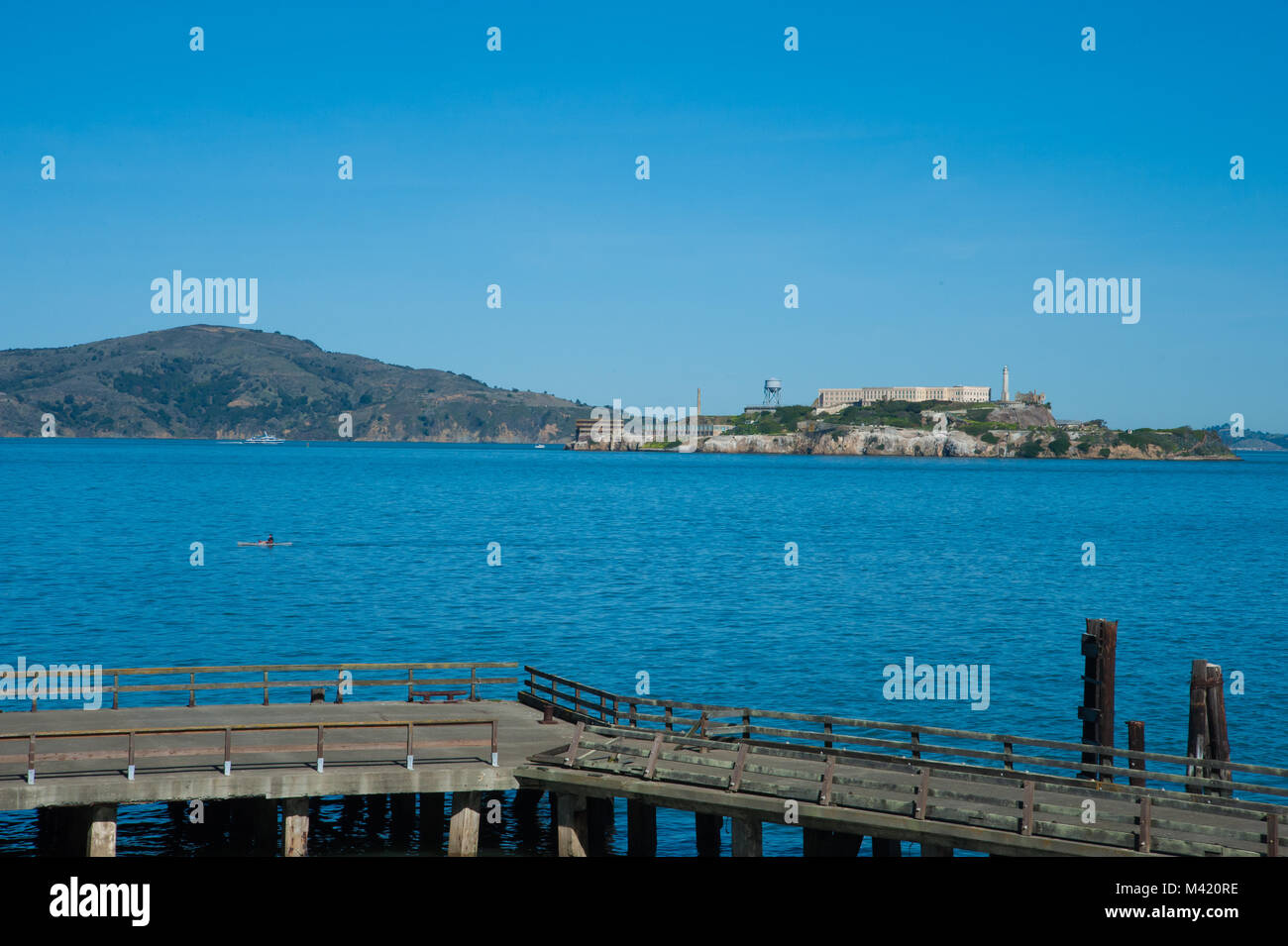 San Francisco, CA - February 03: San Francisco's Maritime National Historical Park and Aquatic Park in San Francisco Bay Stock Photo