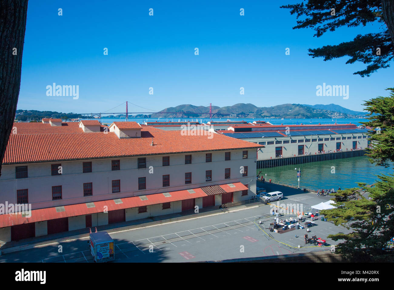 San Francisco, CA - February 03: Fort Mason Golden Gate National Recreation Area and home to Fort Mason Center for Arts & Culture Stock Photo