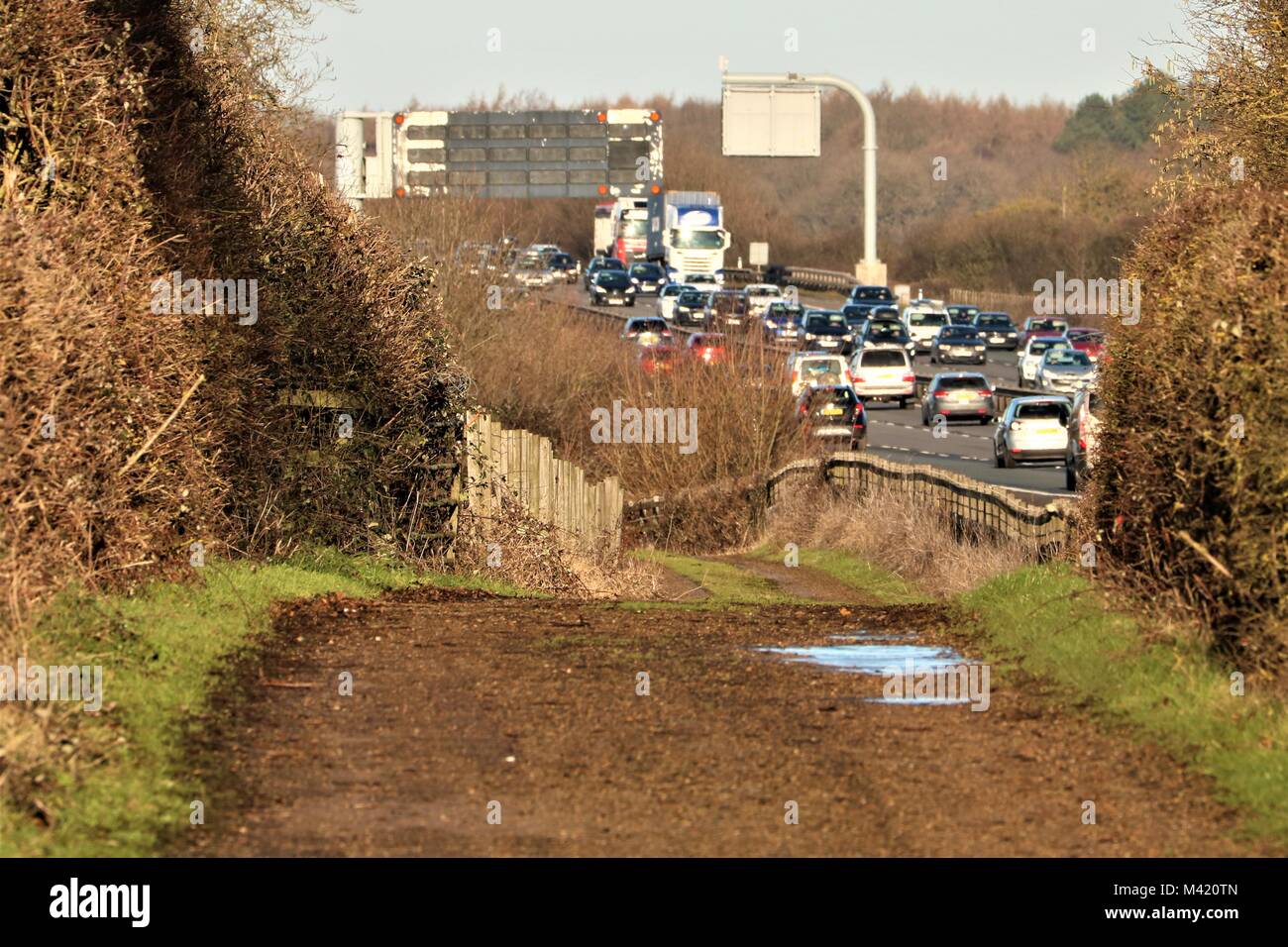 M40 motorway between Banbury and Bicester, Oxfordshire, UK Stock Photo Alamy