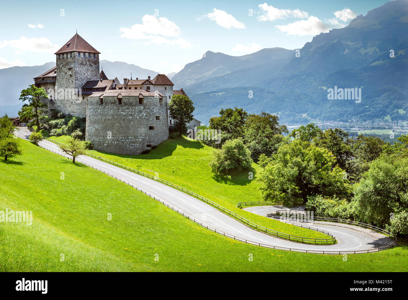 Medieval castle in Vaduz, Liechtenstein Stock Photo
