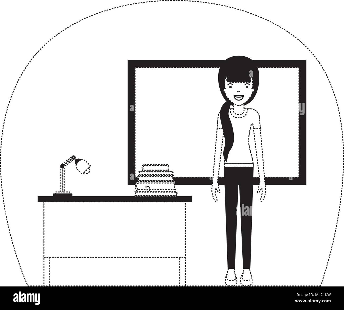 female teacher in classroom Stock Vector Image & Art - Alamy
