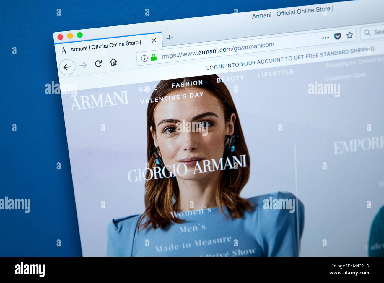 LONDON, UK - FEBRUARY 8TH 2018: The homepage of the official website for  Giorgio Armani - the Italian fashion house, on 8th February 2018 Stock  Photo - Alamy