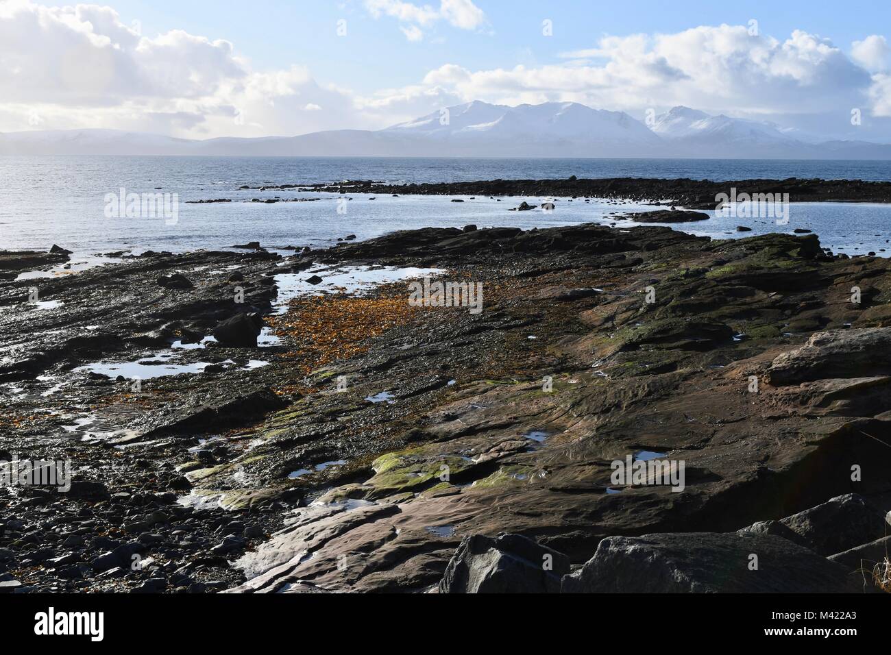 View across the Clyde from Seamill Beach Stock Photo
