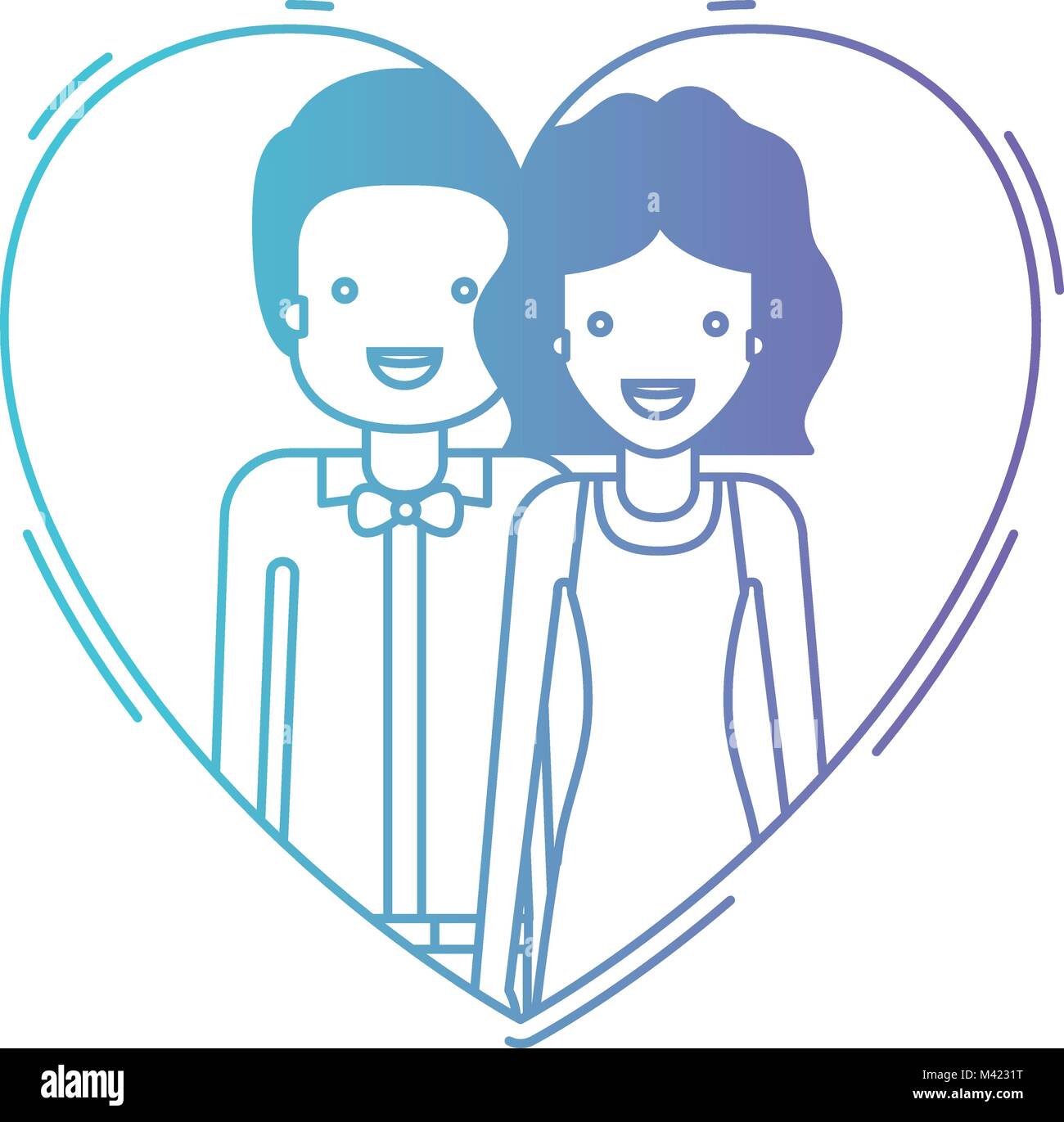 couple inside heart characters Stock Vector Image & Art - Alamy