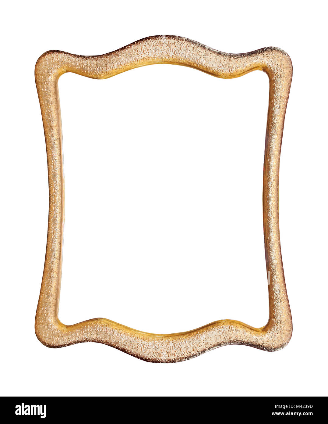 Decorative gold carved frame isolated with clipping path included Stock