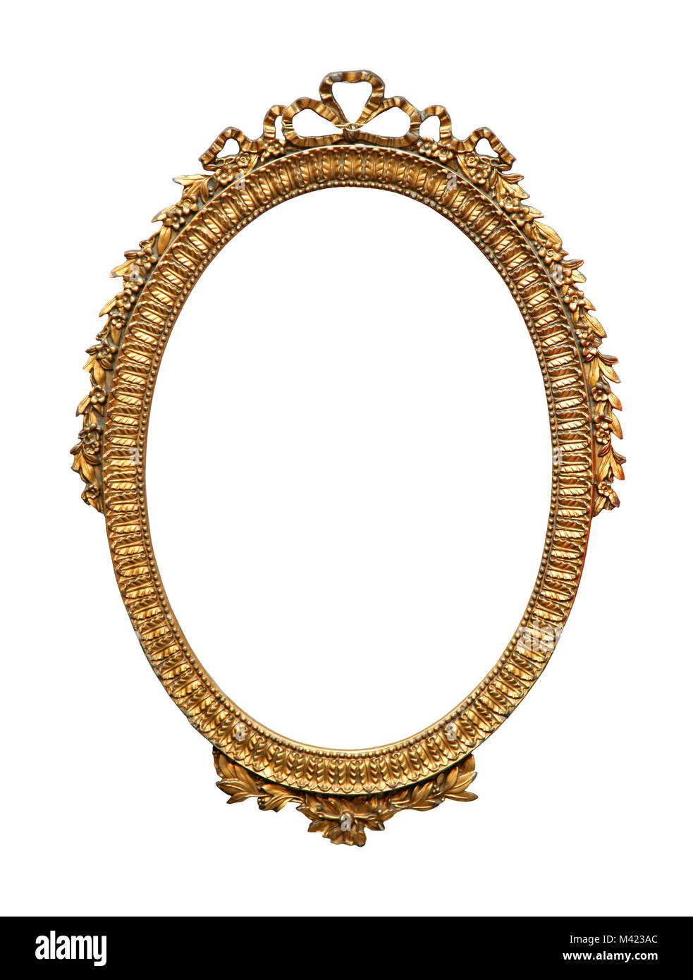 Decorative gold carved frame isolated with clipping path included Stock