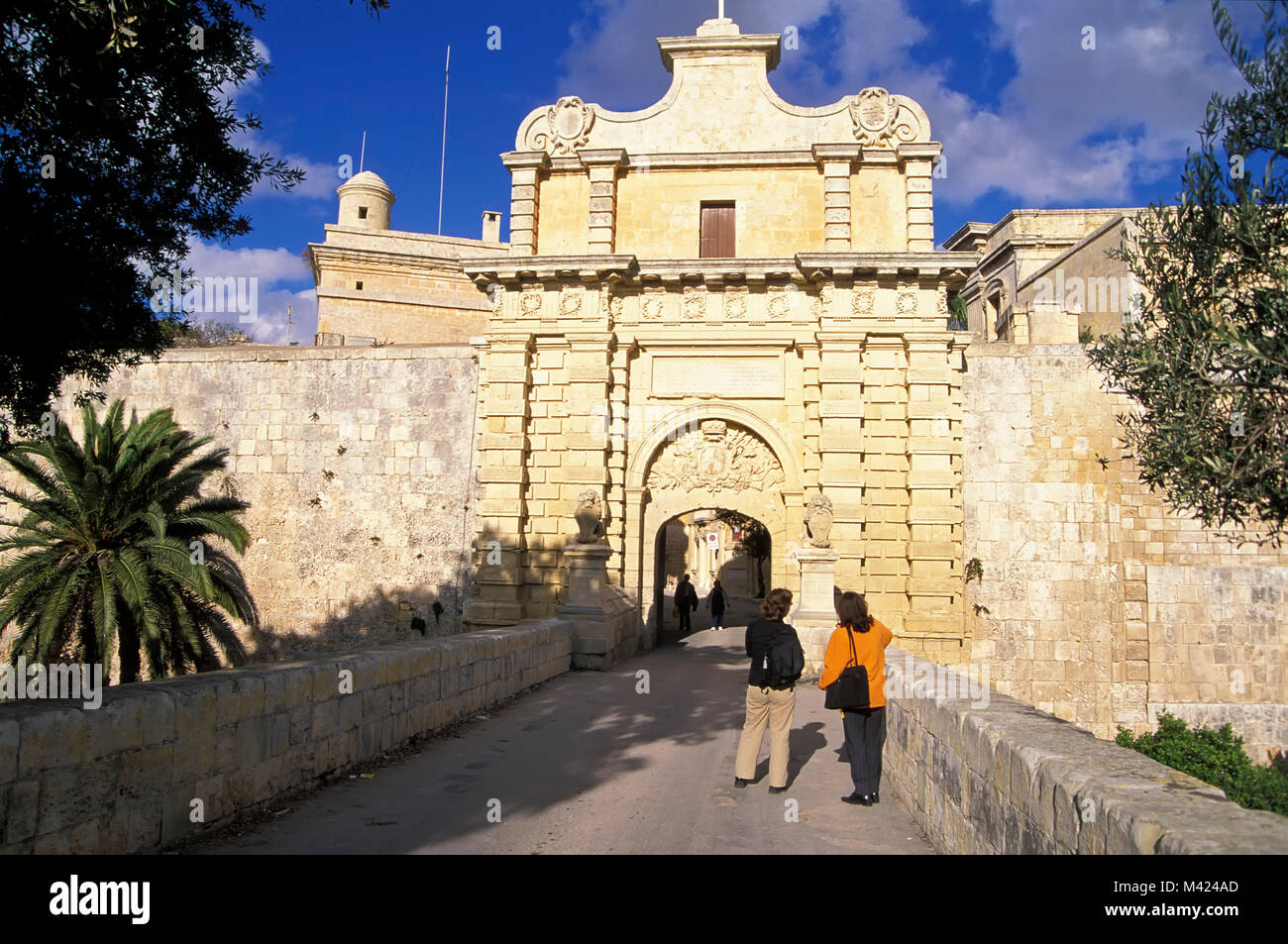 Town gate, Mdina, Malta, Europe Stock Photo
