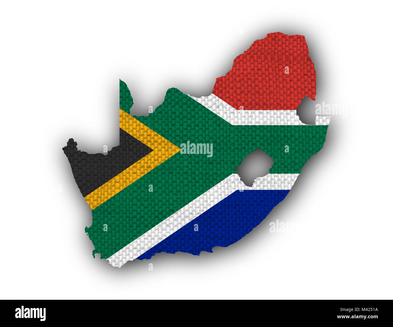 Map and flag of South Africa on old linen Stock Photo Alamy