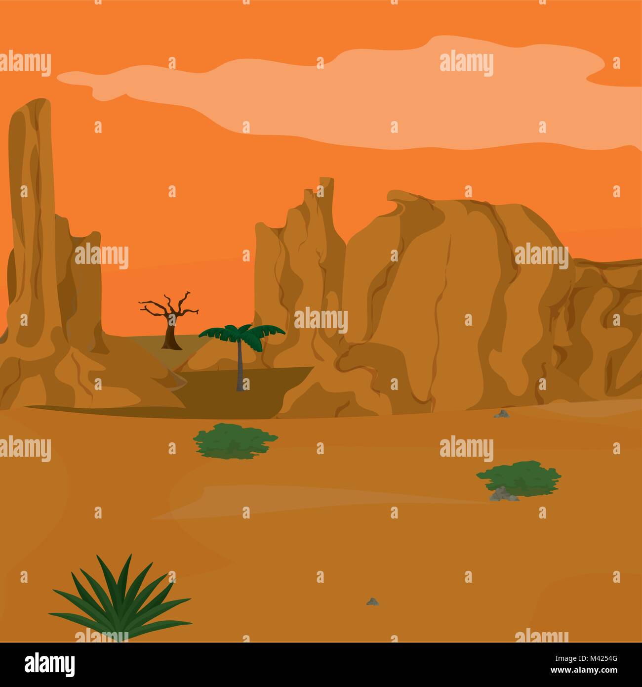 Desert Landscape Cartoon Desert Landscape Cartoon