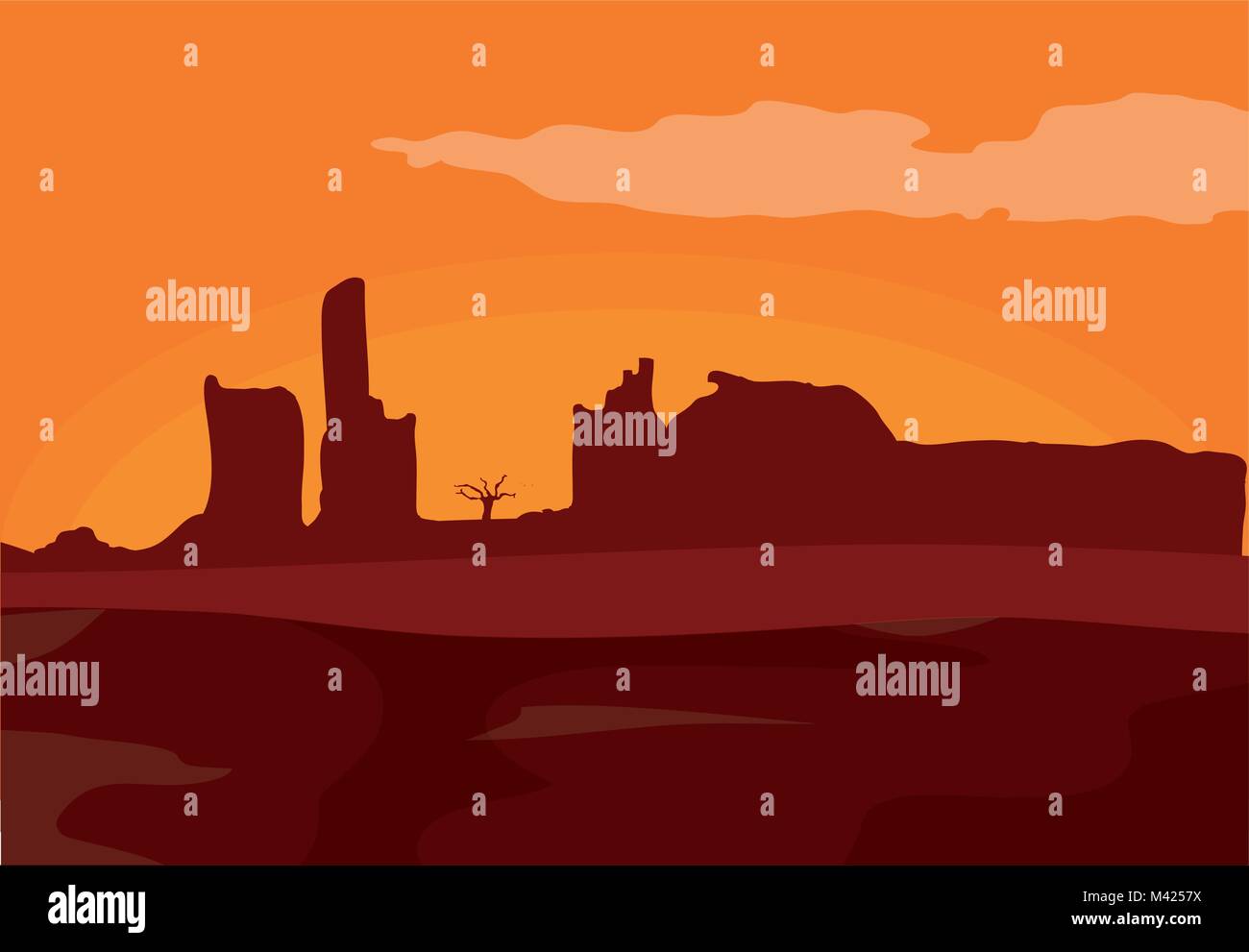 Desert and sunset Stock Vector Image & Art - Alamy