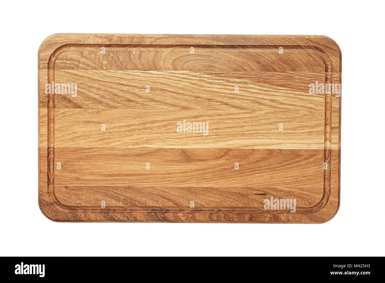 new rectangular wooden cutting board, top view, isolated Stock Photo ...