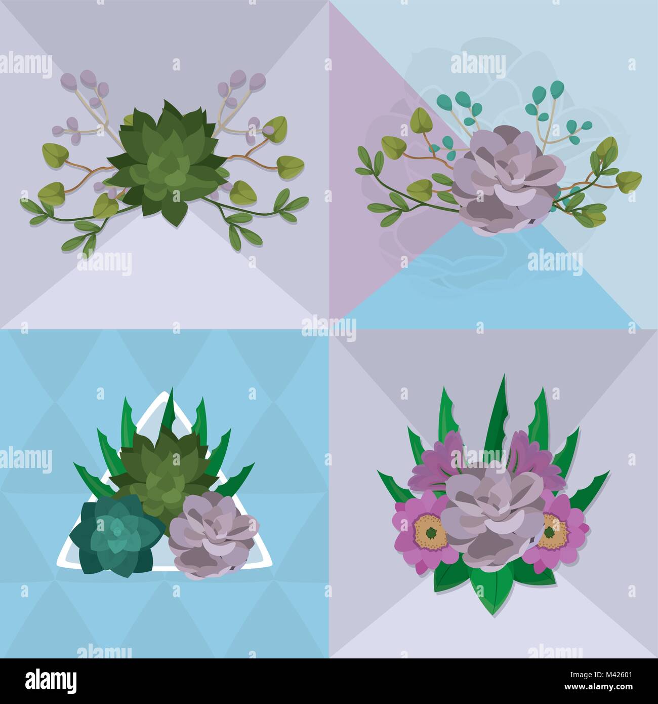 Set of flowers Stock Vector Image & Art - Alamy