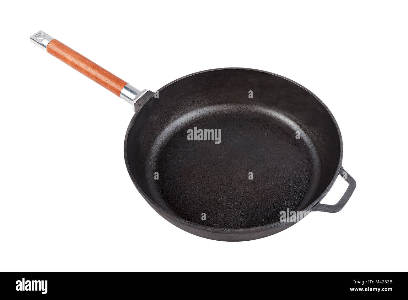 empty castiron frying pan isolated on white background Stock Photo Alamy