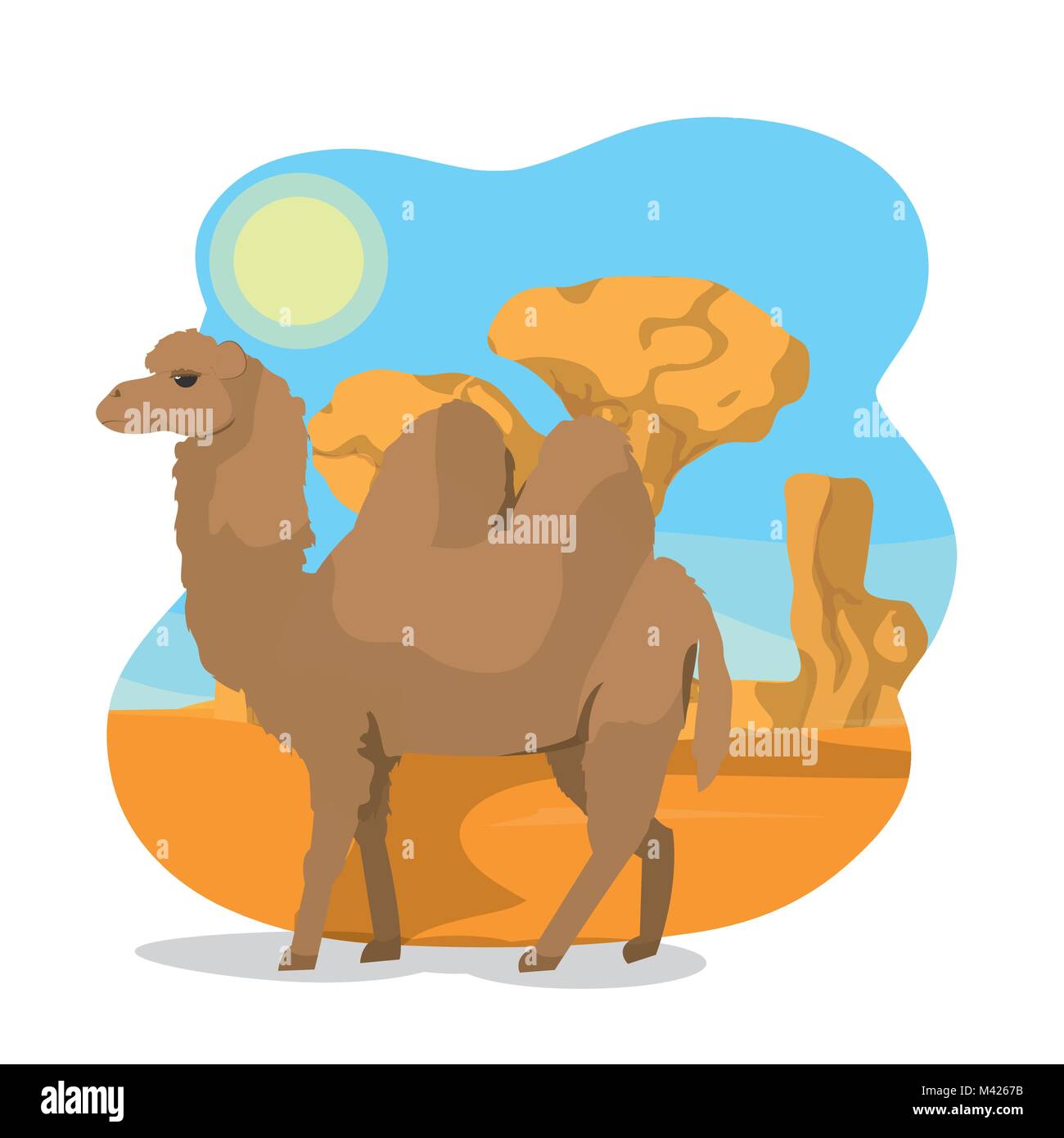 Camel on desert Stock Vector Image & Art - Alamy