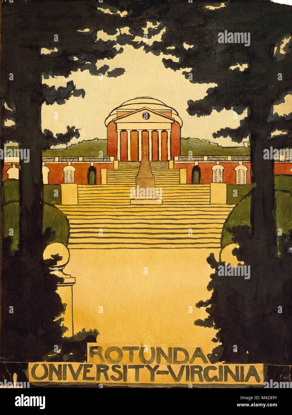 Georgia O’Keeffe, Untitled, The Rotunda at University of Virginia, 1912–14 Stock Photo