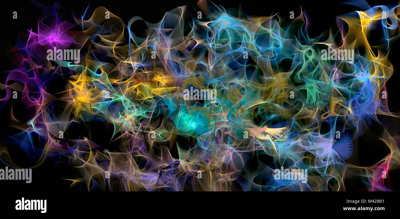 Abstract electrifying lines, smoky fractal texture pattern, digital ...
