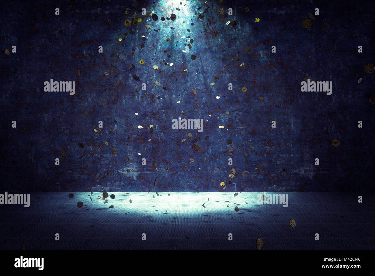 3d rendering of abstract bitcoin particles background Stock Photo - Alamy