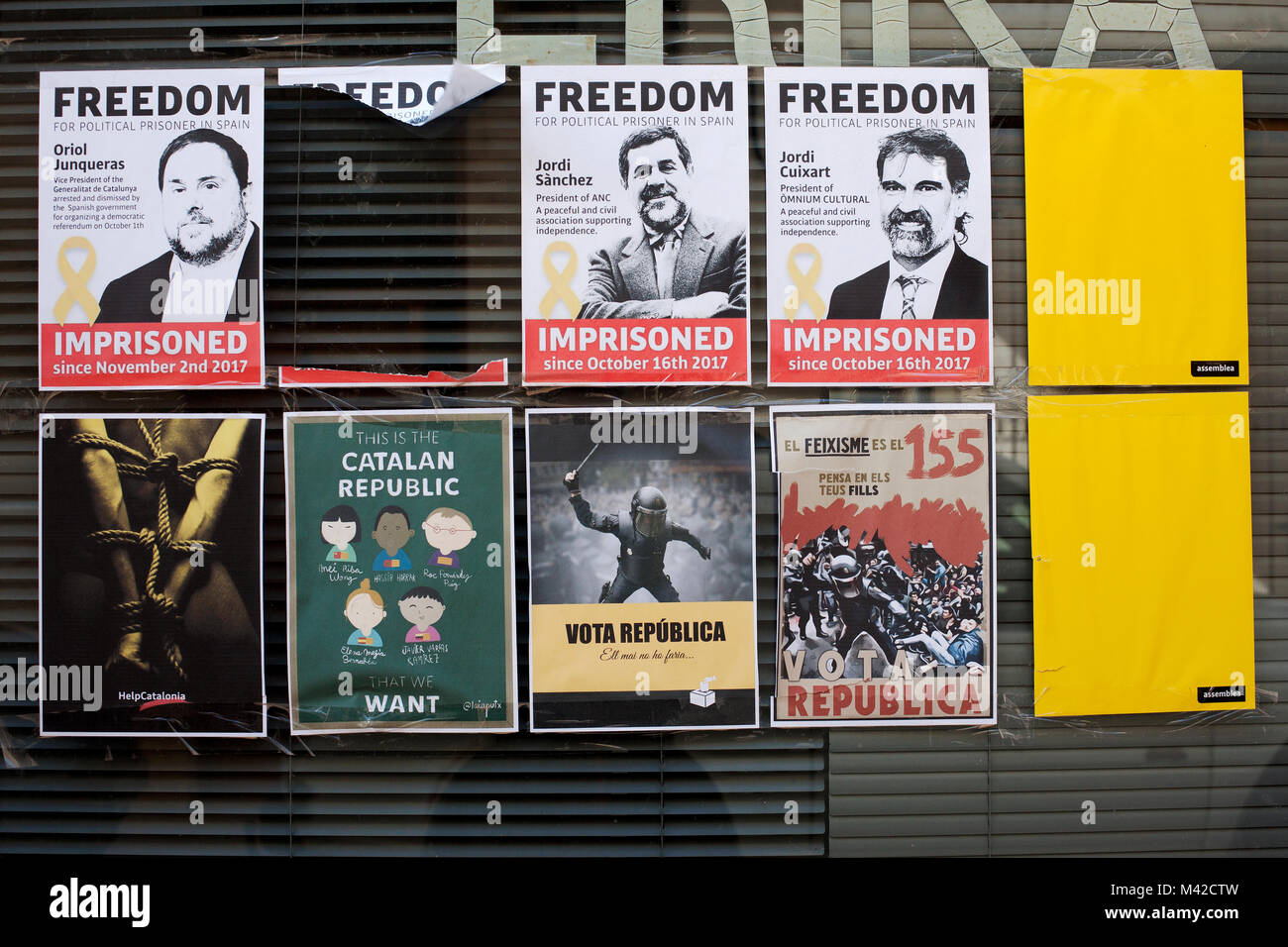 Catalan republic propaganda, Catalonia, Spain. Stock Photo