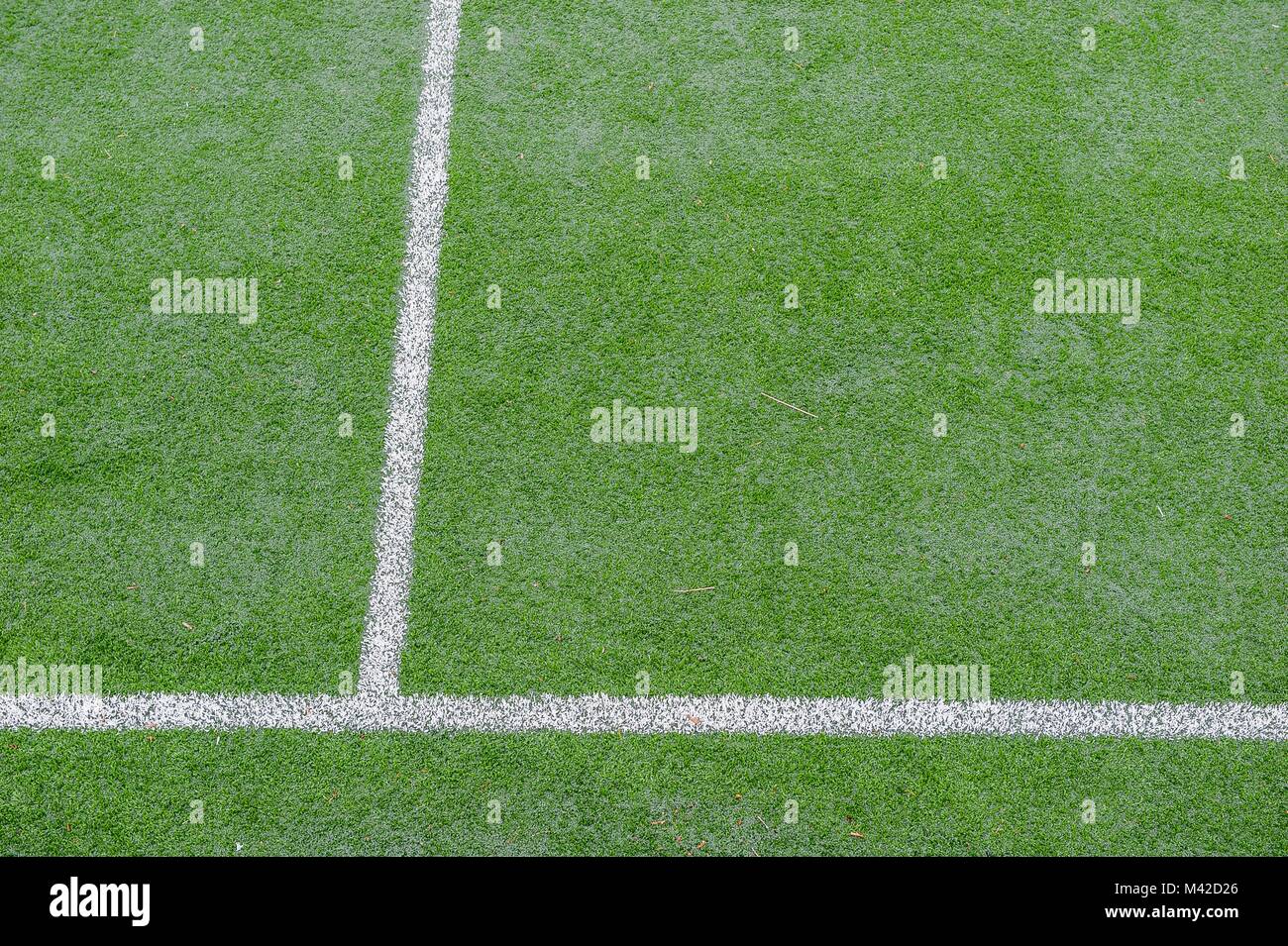 corner in the football field with artificial turf flag Stock Photo Alamy