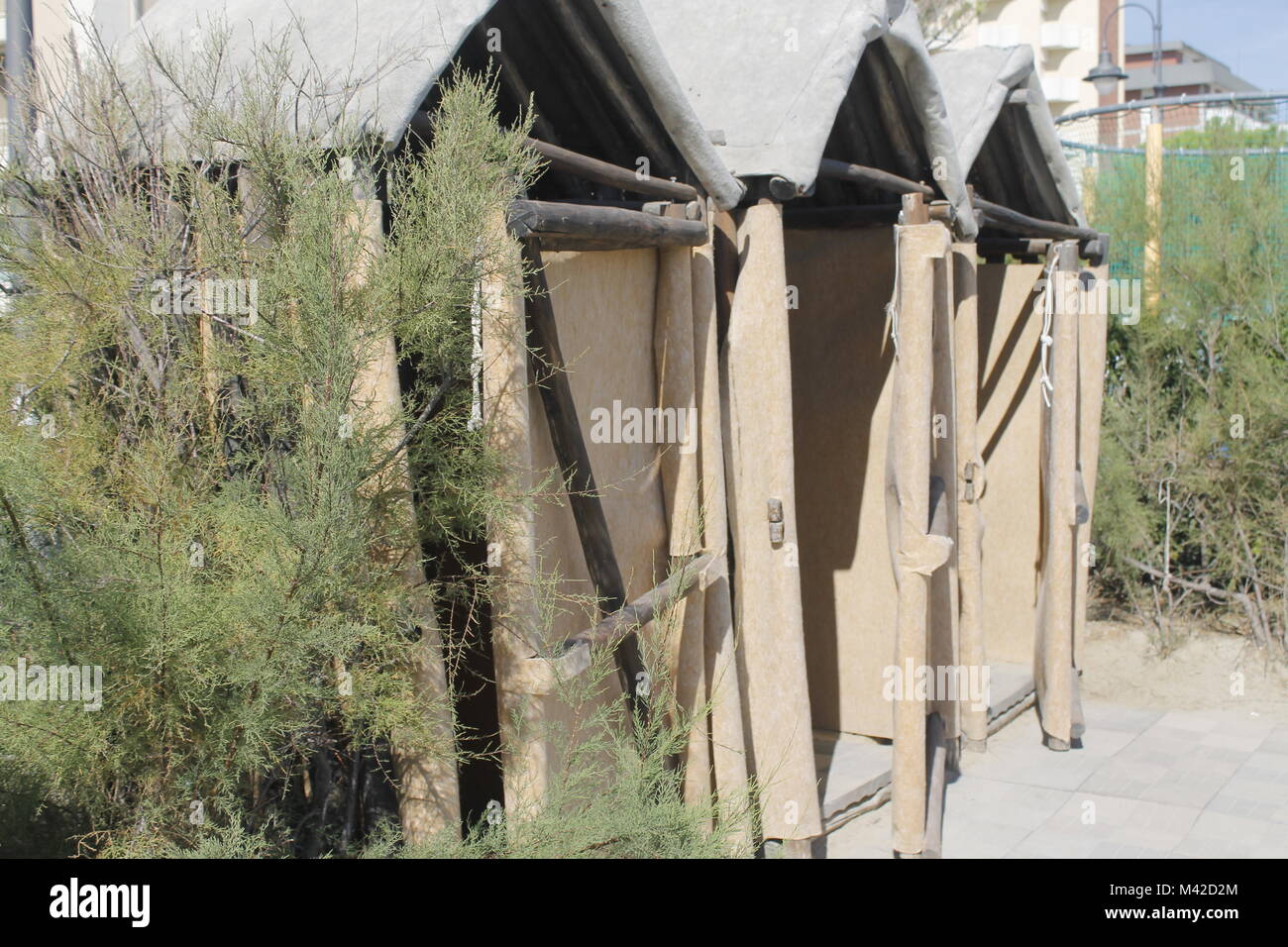 Beach Changing Rooms Cabins Sea Dressing Room Lockers Room Stock