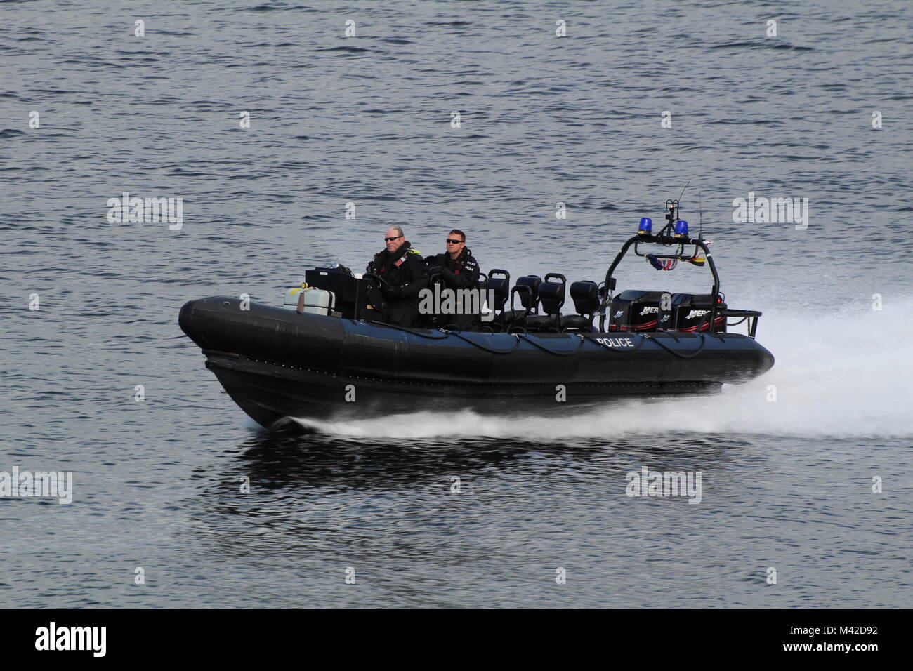 A Ministry of Defence Police RHIB providing escort and surveillance ...