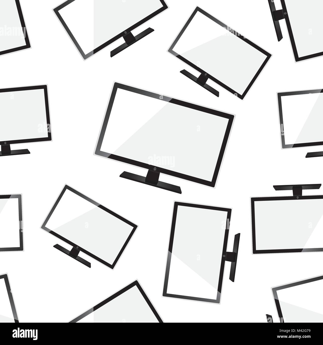 Tv realistic seamless pattern background. Business flat vector ...