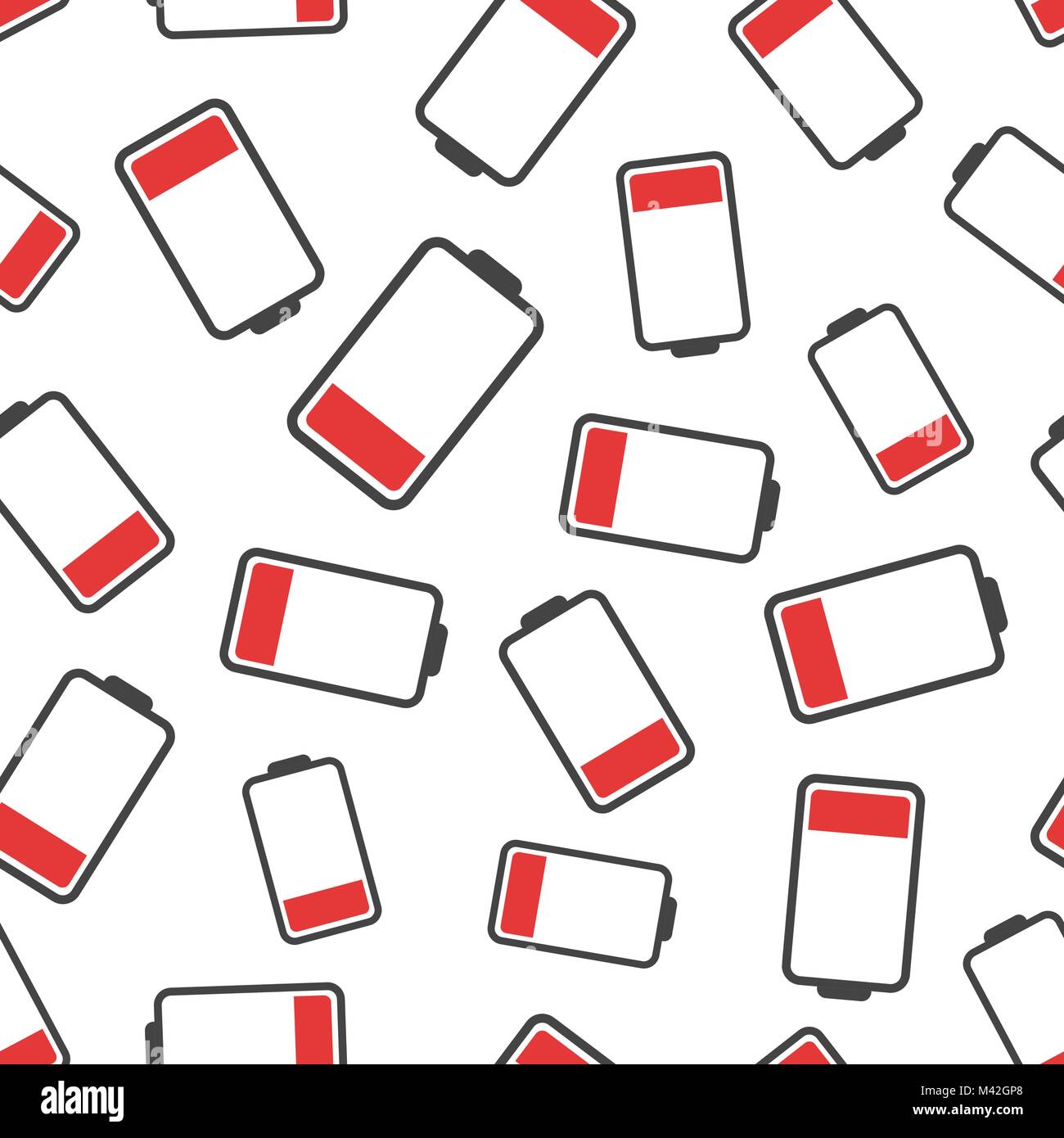 Battery icon seamless pattern background. Business flat vector ...