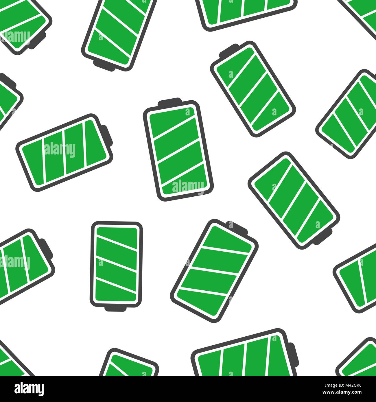 Battery icon seamless pattern background. Business flat vector ...